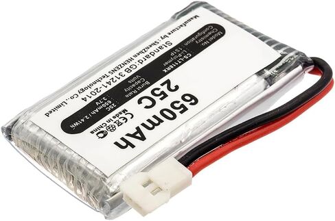 ALLC بطارية بديلة لـ Hubsan H107/H107C/H107D/H107D Mini/H107L/JXD385/X4 H107L,PN:H107C-A24,650 مللي أمبير في الساعة in Kuwait