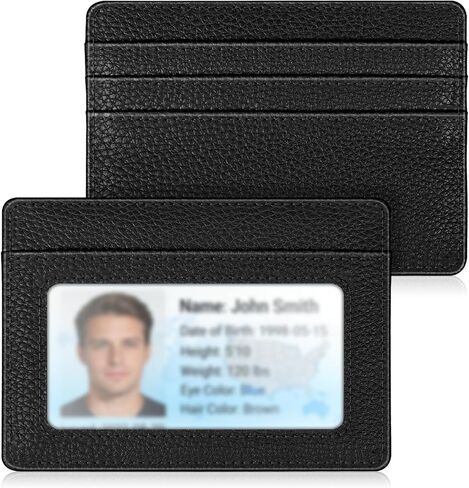 FINTIE Slim Minimalist Front Pocket Wallet, RFID Blocking Credit Card Holder Card Cases with ID Window for Men Women, Leopard print in Saudi Arabia