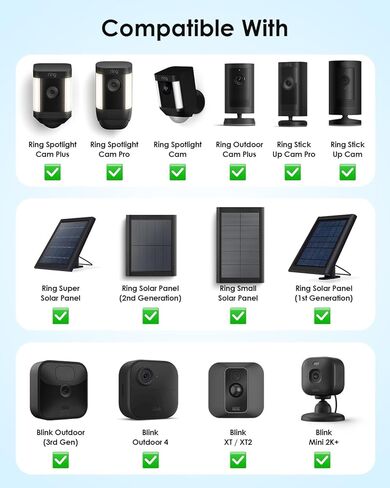 حامل مثبت على الأرض مع حامل لوحة شمسية للحلقة، Blink، Arlo، Eufy، Wyze، Google Nest، Simplisafe، الكاميرات العالمية والألواح الشمسية in Kuwait