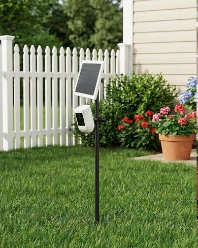 حامل مثبت على الأرض مع حامل لوحة شمسية للحلقة، Blink، Arlo، Eufy، Wyze، Google Nest، Simplisafe، الكاميرات العالمية والألواح الشمسية in Kuwait