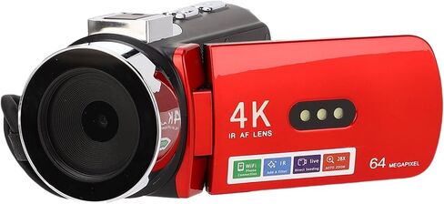 Tbest 4K Video Camera Camcorder 64MP WiFi Vlog with 3.0 Inch 180 Degree Rotation Screen for Travel Photography in Kuwait