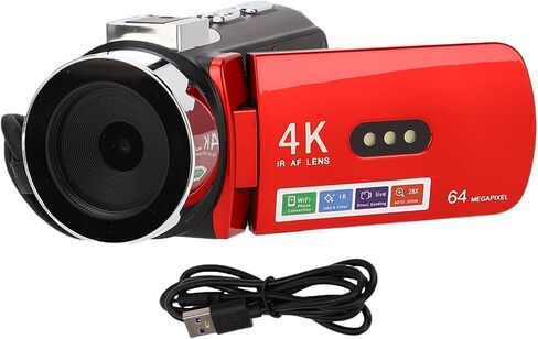 Tbest 4K Video Camera Camcorder 64MP WiFi Vlog with 3.0 Inch 180 Degree Rotation Screen for Travel Photography in Kuwait