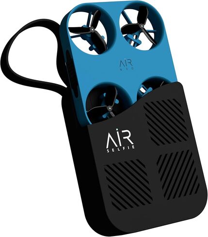 طائرة بدون طيار AirSelfie Air Neo Selfie Drone Mini مع كاميرا للبالغين والمبتدئين والأطفال وكاميرا 2K وطيران تلقائي والتقاط يعتمد على الذكاء الاصطناعي، بدون استخدام اليدين، ملاحة التطبيقات، طائرة بدون طيار صغيرة مع غطاء بنك طاقة من السيليكون in Kuwait