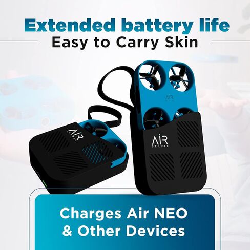 طائرة بدون طيار AirSelfie Air Neo Selfie Drone Mini مع كاميرا للبالغين والمبتدئين والأطفال وكاميرا 2K وطيران تلقائي والتقاط يعتمد على الذكاء الاصطناعي، بدون استخدام اليدين، ملاحة التطبيقات، طائرة بدون طيار صغيرة مع غطاء بنك طاقة من السيليكون in Kuwait