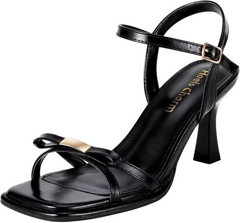 Women's Stiletto Strappy Heeled Sandals 3.15 Inches Square Open Toe Bowknot Straps Ankle Strap High Heel Sandal Dress Dancing Sandals Daily Work Party Wedding Usual Sandal Shoes in Saudi Arabia