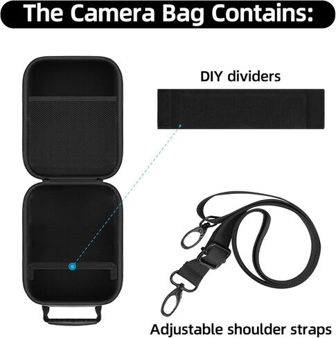 Hard Case for Fujifilm X-T30 III/X-T5 / X-T50 / X-E5 / X-T30 / X-T20 Mirrorless Cameras - Heavy-Duty Shockproof Protective Case with Adjustable Shoulder Straps & Customizable Dividers, Black in Saudi Arabia