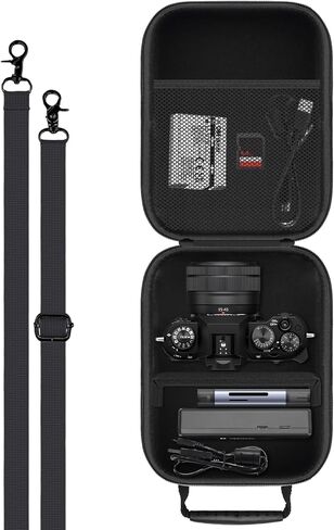 Hard Case for Fujifilm X-T30 III/X-T5 / X-T50 / X-E5 / X-T30 / X-T20 Mirrorless Cameras - Heavy-Duty Shockproof Protective Case with Adjustable Shoulder Straps & Customizable Dividers, Black in Saudi Arabia