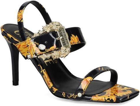 صندل نسائي من VERSACE JEANS COUTURE بكعب وإبزيم باروكي - EU39 in Kuwait