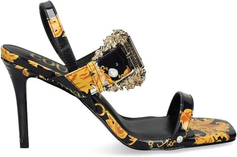صندل نسائي من VERSACE JEANS COUTURE بكعب وإبزيم باروكي - EU39 in Kuwait