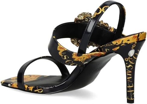 صندل نسائي من VERSACE JEANS COUTURE بكعب وإبزيم باروكي - EU39 in Kuwait