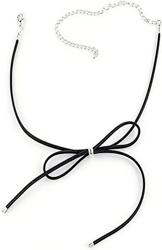 Jumwrit Bow Tie Choker Necklace Simple Black Velvet Adjustable Necklace for Women Teens and Girls in Kuwait
