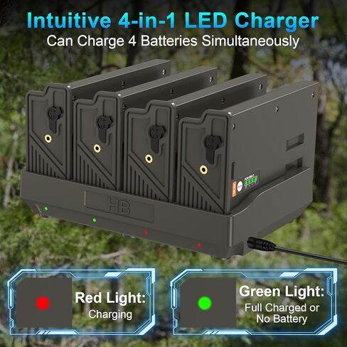 Artman 4 Pack New Reveal Lipo Lithium Battery Pack 6500mAh مع شاحن بطارية 4 منافذ متوافق مع Reveal Cellular Trail Camera Ultra، Pro 3.0، X، X Pro، X Gen 2.0، X Gen 3.0، XB، SK in Kuwait