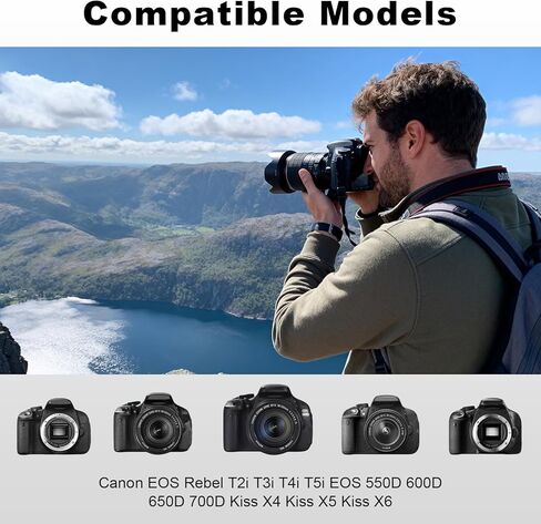 عبوتان من بطارية LP-E8 وشاحن LCD مزدوج الفتحة، بطارية إعادة شحن لكاميرات Canon EOS Rebel T2i، T3i، T4i، T5i، EOS 550D، 600D، 650D، 700D، Kiss X4، Kiss X5، Kiss X6 in Kuwait