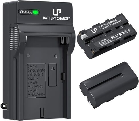 LP NP-F550 Battery 2-Pack 2700mah and Charger for Sony NP F550, F530, F970, F960, F770, F750, F330, CCD-SC55, TR516, TR716, TR818, TR910, TR917 Camera, CN-160, CN-216 LED Video Light in Saudi Arabia