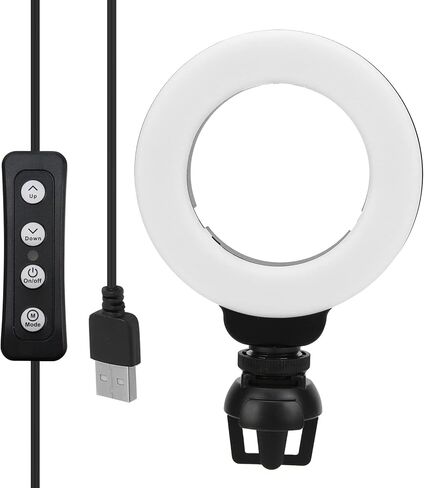 Yctze 4in LED ضوء خافت مع مشبك/حامل لأجهزة الكمبيوتر المحمول والكمبيوتر اللوحي وبث الفيديو المباشر in Kuwait