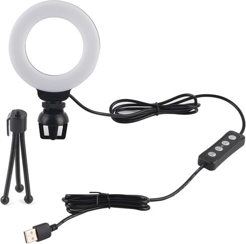 Yctze 4in LED ضوء خافت مع مشبك/حامل لأجهزة الكمبيوتر المحمول والكمبيوتر اللوحي وبث الفيديو المباشر in Kuwait