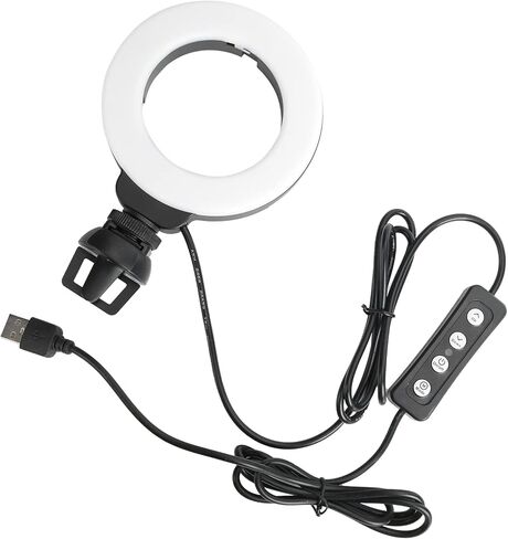 Yctze 4in LED ضوء خافت مع مشبك/حامل لأجهزة الكمبيوتر المحمول والكمبيوتر اللوحي وبث الفيديو المباشر in Kuwait