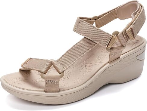 BEMIRO Women's Wedge Sandals Comfortable Adjustable Webbing Platform Walking Shoes with Arch Support Lightweight Quick-Drying Sport Summer Sandals for Travel Beach Casual Outdoor in Saudi Arabia