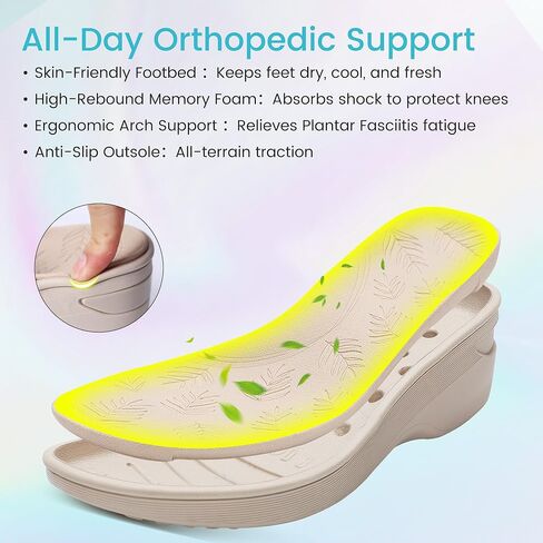 BEMIRO Women's Wedge Sandals Comfortable Adjustable Webbing Platform Walking Shoes with Arch Support Lightweight Quick-Drying Sport Summer Sandals for Travel Beach Casual Outdoor in Saudi Arabia