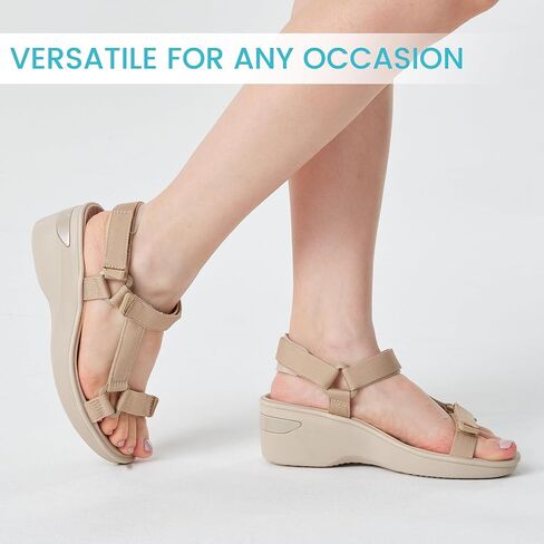 BEMIRO Women's Wedge Sandals Comfortable Adjustable Webbing Platform Walking Shoes with Arch Support Lightweight Quick-Drying Sport Summer Sandals for Travel Beach Casual Outdoor in Saudi Arabia