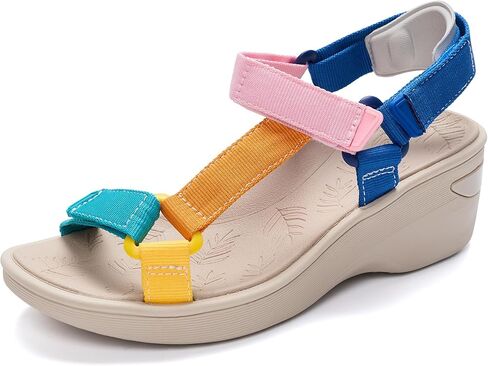 BEMIRO Women's Wedge Sandals Comfortable Adjustable Webbing Platform Walking Shoes with Arch Support Lightweight Quick-Drying Sport Summer Sandals for Travel Beach Casual Outdoor in Saudi Arabia