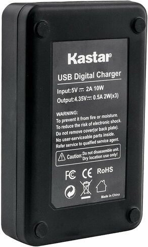 شاحن بطارية USB ثلاثي LCD من Kastar متوافق مع بطارية Xiaomi RLDC01FM، وكاميرا الحركة الرياضية Xiaomi mijia 4k in Kuwait