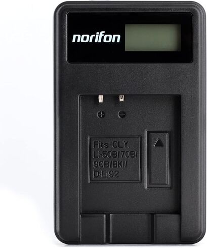 شاحن USB Norifon D-LI92 LCD لـ Pentax Optio I-10، RZ10، RZ10 Lime، RZ10 Violet، RZ10 White، RZ18، WG-1، WG-2، WG-10، WG-3، X70 Camera والمزيد in Kuwait