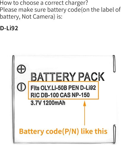 شاحن USB Norifon D-LI92 LCD لـ Pentax Optio I-10، RZ10، RZ10 Lime، RZ10 Violet، RZ10 White، RZ18، WG-1، WG-2، WG-10، WG-3، X70 Camera والمزيد in Kuwait