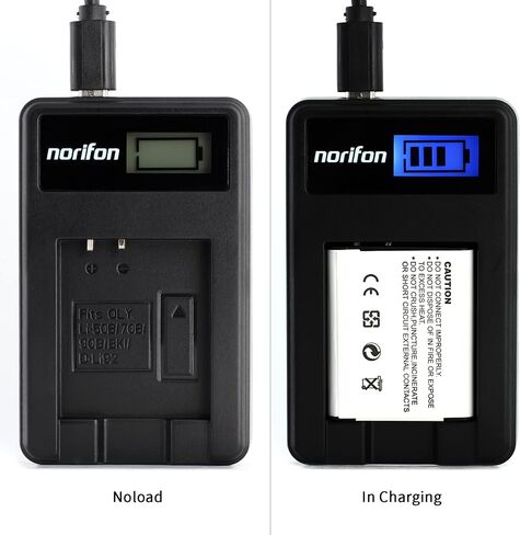 شاحن USB Norifon D-LI92 LCD لـ Pentax Optio I-10، RZ10، RZ10 Lime، RZ10 Violet، RZ10 White، RZ18، WG-1، WG-2، WG-10، WG-3، X70 Camera والمزيد in Kuwait