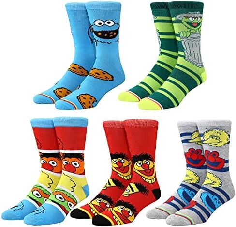 جوارب Bioworld Sesame Street Muppet Characters كاجوال للرجال مكونة من 5 قطع in Saudi Arabia