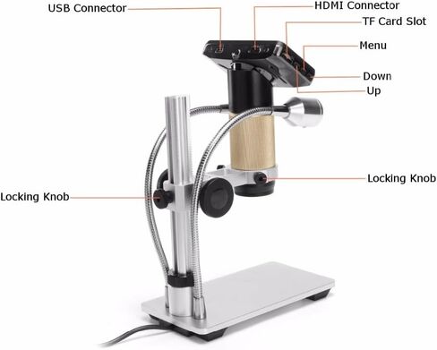 Soldering Digital Microscope, 10X-300X Magnification, 3MP Resolution, HDMI USB, Video Microscopes, Compatible Windows XP/7/8/10, for Phone Repairing in Kuwait
