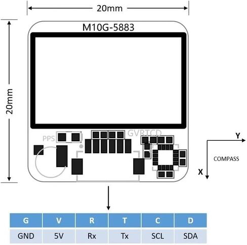 لـ M10G-5883 MicoAir Tech M10 GPS مع بوصلة QMC5883L وحدة لـ FPV/طائرات السباق بدون طيار/الروبوتات/القوارب in Kuwait