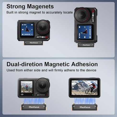 حامل محول مغناطيسي سريع الفك من MINIFOCUS لـ DJI Osmo Action 5 Pro/4/3/360، دعامة قاعدة تمديد مع فتحة برغي ملولبة 1/4 بوصة لملحقات عصا سيلفي ثلاثية القوائم DJI Osmo Action in Kuwait