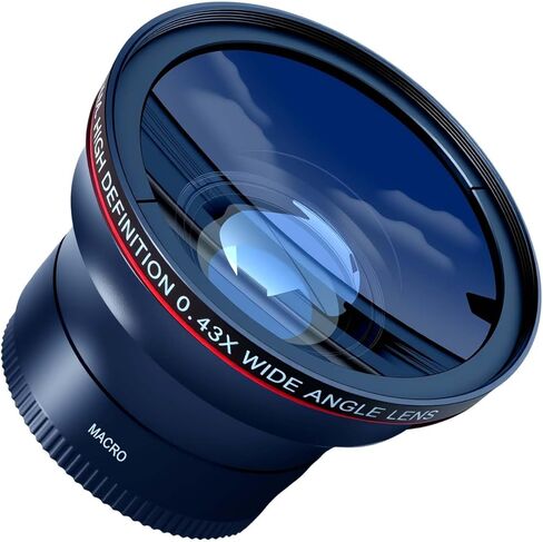0.43X Wide Angle Camera Lens with Macro, 49mm Thread,for Canon Sony FUJIFIM Sigma DSLR Medium Telephoto Lens.Increase The Width of The Image and Capture The Details of The Scene. in Saudi Arabia