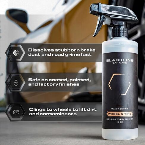 رذاذ Blackline Wheel & Tyre Cleaner - مزيل الأخطاء المزيل غير الحسي في الفرامل ، والمنظف للسيارات والشاحنات والمزيد - متعددة الاستخدامات ، وممارسة سريعة ، وآمنة لمعظم التشطيبات in Saudi Arabia