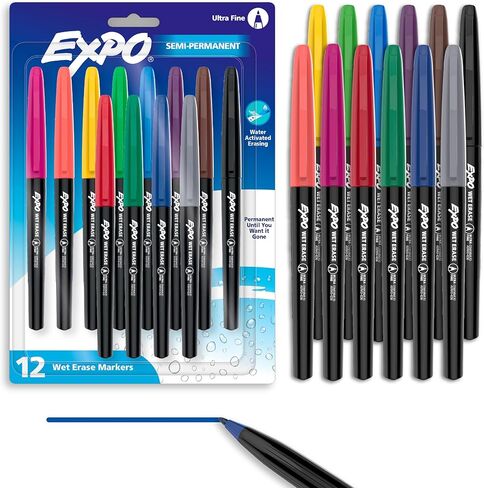 Expo Vis-a-Vis Wet-Erase Marker, Fine Point, 8-Color Set (SAN16078) in Saudi Arabia