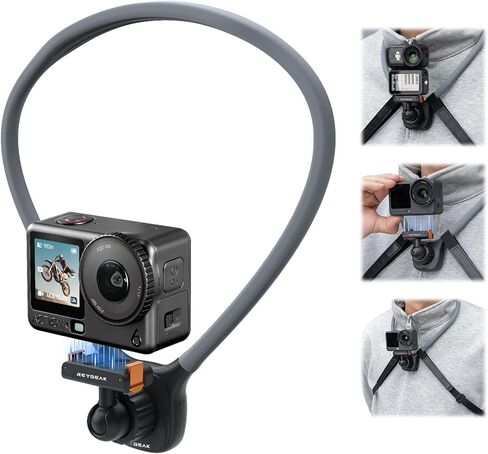 REYGEAK لـ DJI Osmo Action 6 حامل الرقبة المغناطيسي، حامل محول سريع التحرير مع حزام الصدر، حامل كاميرا POV Action لملحقات DJI OSMO Nano/Action 6 in Kuwait