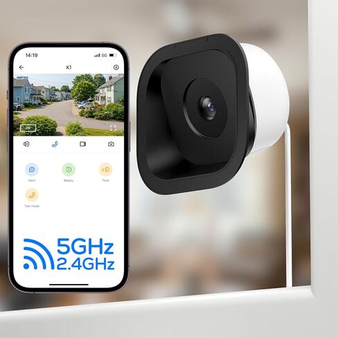 كاميرا نافذة INFIYA 2K، كاميرات أمان WiFi 2.4 جيجا هرتز و5 جيجا هرتز، رؤية قابلة للتعديل مع حامل إمالة 18 درجة، استخدام داخلي خارجي مع رؤية ليلية ملونة مضادة للوهج، كاميرات تسجيل 24/7 لأمن المنزل، حزمة واحدة in Kuwait