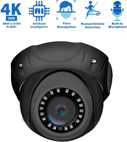 GW Security 16 قناة 12MP NVR 4K H.265+ نظام كاميرا مراقبة التعرف على الوجه مع 8 كاميرات مراقبة ذات قبة UltraHD 4K 8MP IP PoE (رمادي) in Kuwait