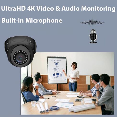 GW Security 16 قناة 12MP NVR 4K H.265+ نظام كاميرا مراقبة التعرف على الوجه مع 8 كاميرات مراقبة ذات قبة UltraHD 4K 8MP IP PoE (رمادي) in Kuwait