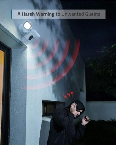 كاميرا eufy Security Floodlight، 1080 بكسل، بدون رسوم شهرية، 2500 لومن، مقاومة للطقس، ذكاء اصطناعي مدمج، 2021، طاقة بدون توقف (يتطلب وجود أسلاك خارجية وصندوق توصيل مقاوم للطقس) in Kuwait