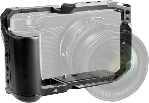 قفص كاميرا لكاميرا Nikon ZR بمقبض، تصميم معياري للوحة L وقفص مع حامل حذاء بارد مدمج، قفص كاميرا ZR مضاد للالتواء متوافق مع واجهة ARRI 3/8 بوصة و1/4 بوصة وARCA in Kuwait