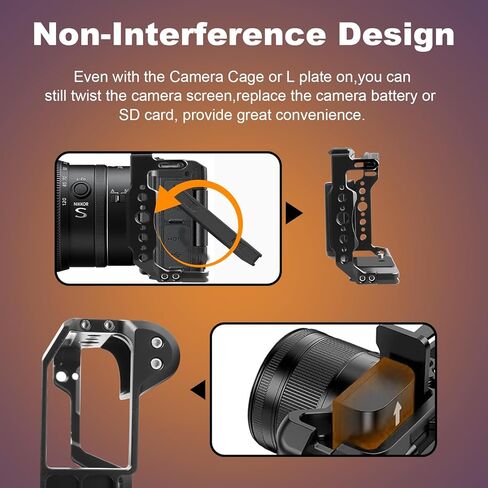 قفص كاميرا لكاميرا Nikon ZR بمقبض، تصميم معياري للوحة L وقفص مع حامل حذاء بارد مدمج، قفص كاميرا ZR مضاد للالتواء متوافق مع واجهة ARRI 3/8 بوصة و1/4 بوصة وARCA in Kuwait