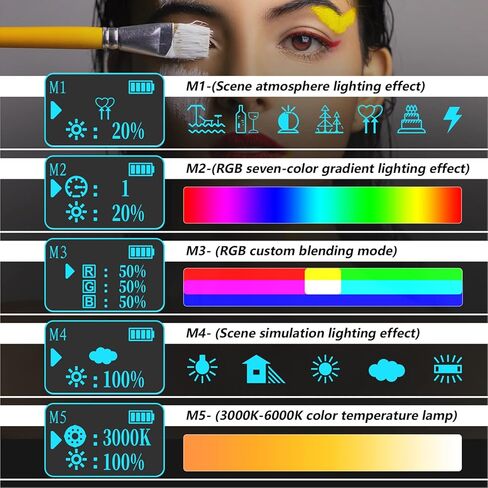 aqxreight مصباح أنبوبي RGB محمول محمول باليد عصا إضاءة LED IPX8 30M 3000K 6000K عكس الضوء 5 أوضاع إضاءة مدمجة في البطارية مع حقيبة حمل للتحكم عن بعد لمنتج البث المباشر لمدونة الفيديو in Kuwait