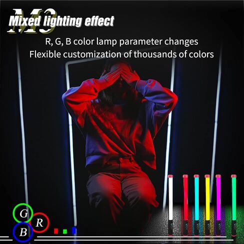 aqxreight مصباح أنبوبي RGB محمول محمول باليد عصا إضاءة LED IPX8 30M 3000K 6000K عكس الضوء 5 أوضاع إضاءة مدمجة في البطارية مع حقيبة حمل للتحكم عن بعد لمنتج البث المباشر لمدونة الفيديو in Kuwait