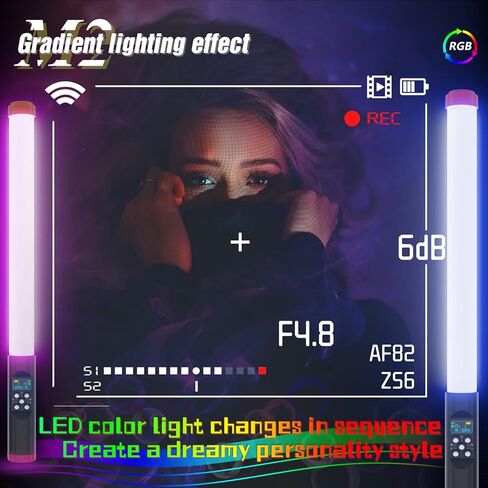 aqxreight مصباح أنبوبي RGB محمول محمول باليد عصا إضاءة LED IPX8 30M 3000K 6000K عكس الضوء 5 أوضاع إضاءة مدمجة في البطارية مع حقيبة حمل للتحكم عن بعد لمنتج البث المباشر لمدونة الفيديو in Kuwait