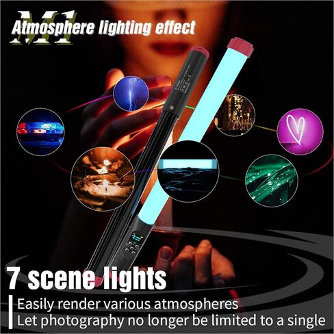 aqxreight مصباح أنبوبي RGB محمول محمول باليد عصا إضاءة LED IPX8 30M 3000K 6000K عكس الضوء 5 أوضاع إضاءة مدمجة في البطارية مع حقيبة حمل للتحكم عن بعد لمنتج البث المباشر لمدونة الفيديو in Kuwait