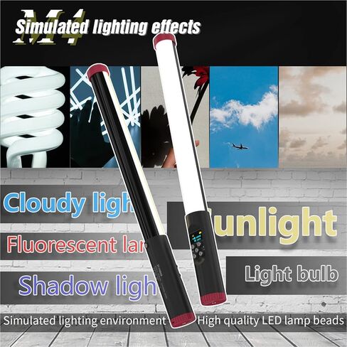aqxreight مصباح أنبوبي RGB محمول محمول باليد عصا إضاءة LED IPX8 30M 3000K 6000K عكس الضوء 5 أوضاع إضاءة مدمجة في البطارية مع حقيبة حمل للتحكم عن بعد لمنتج البث المباشر لمدونة الفيديو in Kuwait