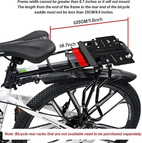XIEEIX Rear Child Bike Seat,Rear Mounted Child Bike Seats,Back Mount Child Seat with Back Rest Armrest Foot Pedals,Width Adjustable Bicycle Rear Seat,Fits All Bicycle Rear Frames in Saudi Arabia