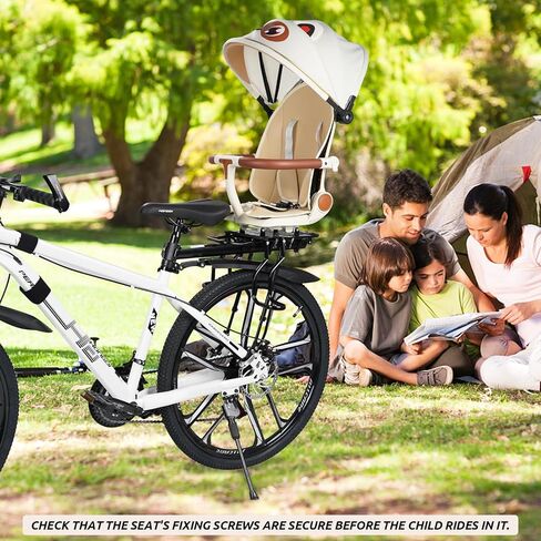 XIEEIX Rear Child Bike Seat,Rear Mounted Child Bike Seats,Back Mount Child Seat with Back Rest Armrest Foot Pedals,Width Adjustable Bicycle Rear Seat,Fits All Bicycle Rear Frames in Saudi Arabia
